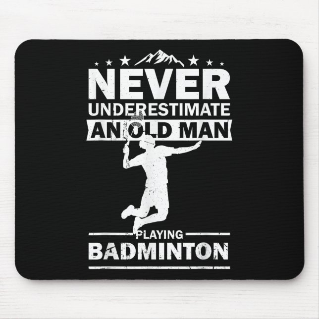 Badminton Player Womens Mens Shuttle Funny Badmint Mouse Pad (Front)