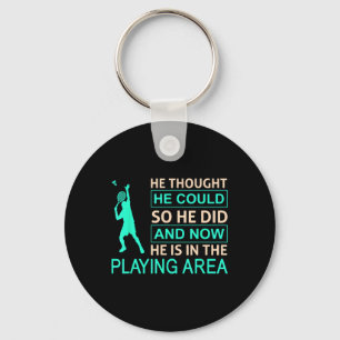 Badminton Playing Arena For Badminton Key Ring