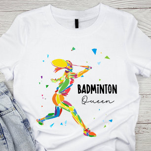 Badminton Queen Abstract Athlete Colourful Sports Tri-Blend Shirt