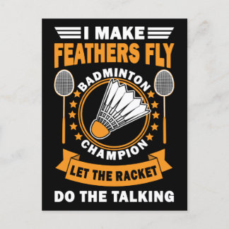 Badminton Quote Vintage Design Postcard