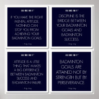 Badminton Quotes for Motivation: Success Poster