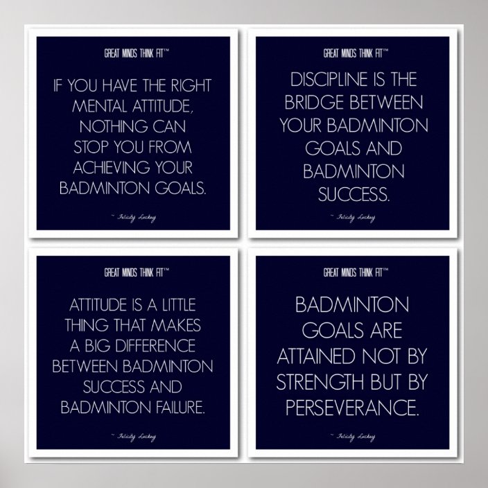 Badminton Quotes for Motivation: Success Poster | Zazzle.com.au