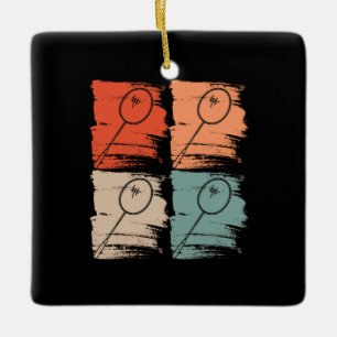 Badminton Racket Badminton Retro Ceramic Ornament
