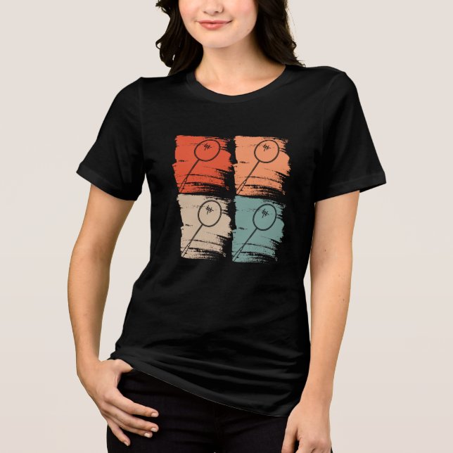 Badminton Racket Badminton Retro Tri-Blend Shirt (Front)