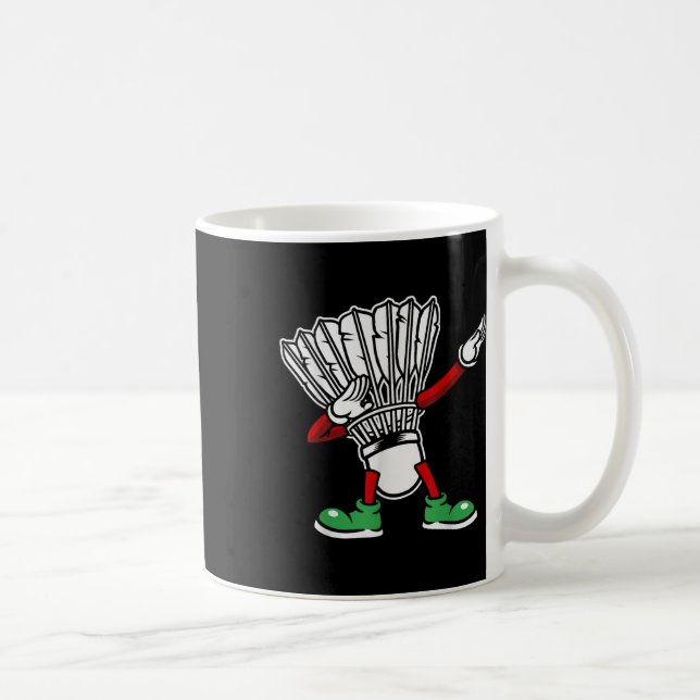 Badminton Racket Dabbing Shuttle Player Badminton  Coffee Mug (Right)