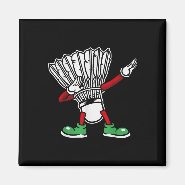 Badminton Racket Dabbing Shuttle Player Badminton  Magnet (Front)