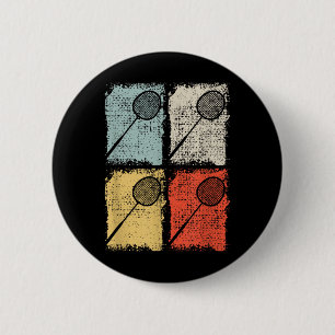 Badminton Racket Retro Badminton Player,badminton 6 Cm Round Badge