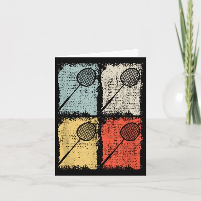 Badminton Racket Retro Badminton Player,badminton  Card (Front)