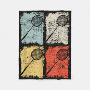 Badminton Racket Retro Badminton Player,badminton Fleece Blanket