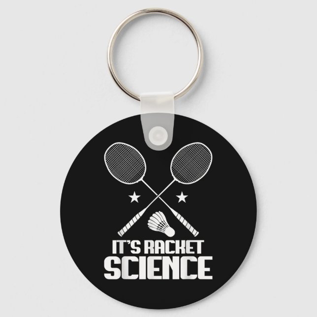 Badminton Racket Science Shuttle Player Badminton  Key Ring (Front)