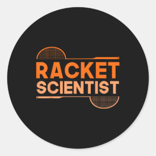 Badminton Racket Scientist Shuttle  Classic Round Sticker