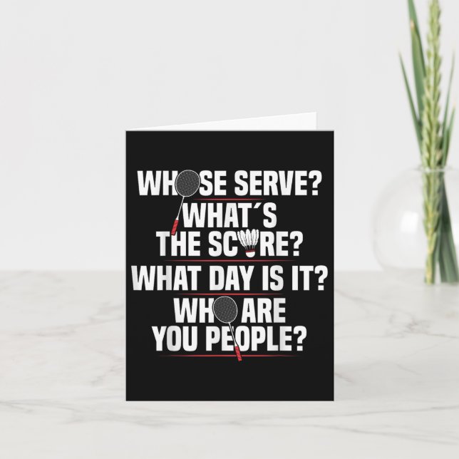 Badminton Racket Serve Shuttle Player Badminton Pl Card (Front)