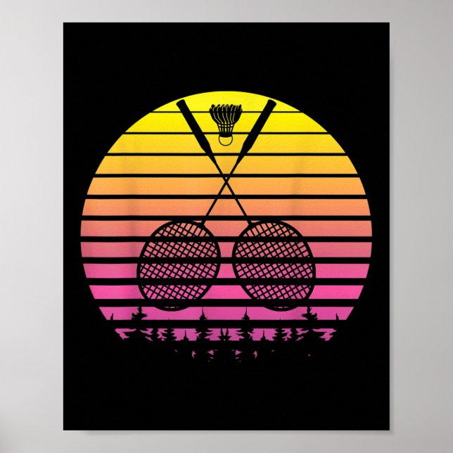 Badminton Racket Shuttle Fun Sports Player Coach G Poster (Front)