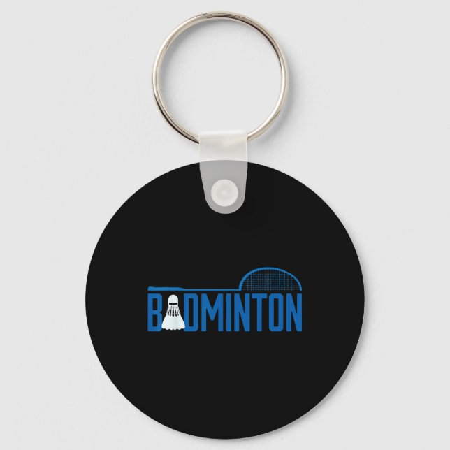 Badminton Racket Shuttle Sports Design  Key Ring (Front)