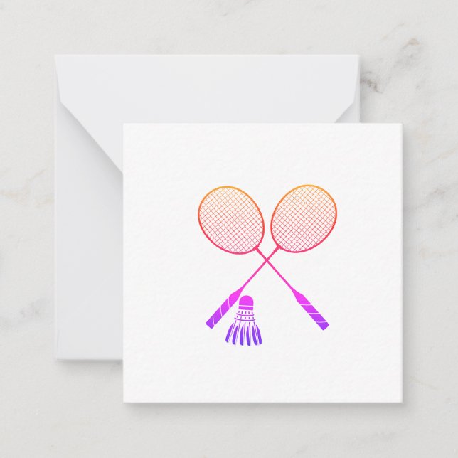 Badminton Rackets Shuttlecock Birdie Ombre  Card (Front)