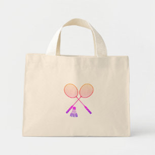 Badminton Rackets Shuttlecock Birdie Ombre Mini Tote Bag