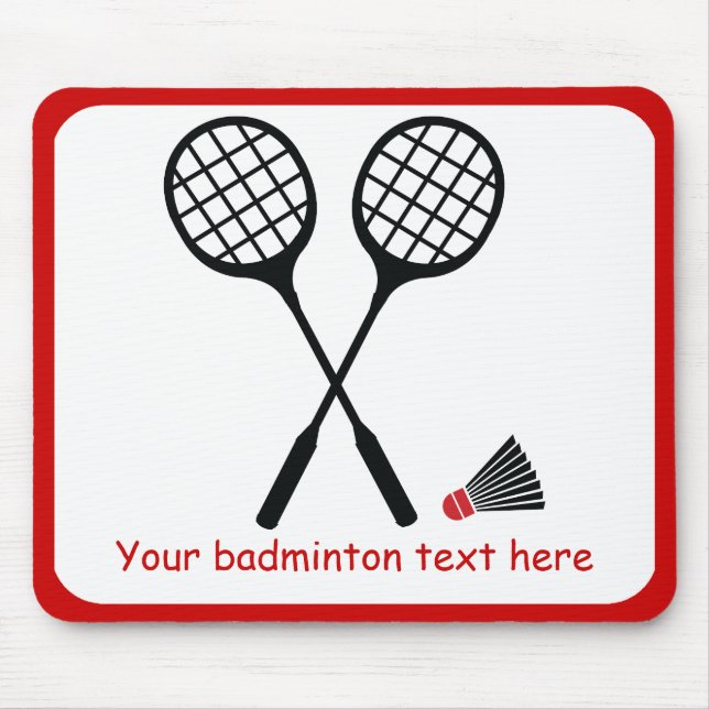 Badminton racquet and shuttlecock custom mouse pad (Front)