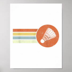 Badminton Retro Birdie Smash Shuttle Vintage Badmi Poster