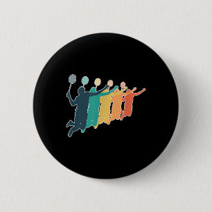 Badminton Retro Racket 6 Cm Round Badge