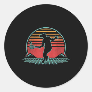 Badminton Retro Vintage 70s 80s Style Player Gift  Classic Round Sticker