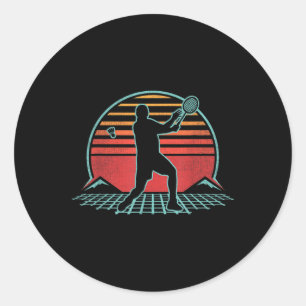 Badminton Retro Vintage 70s 80s Style Player Gift Classic Round Sticker