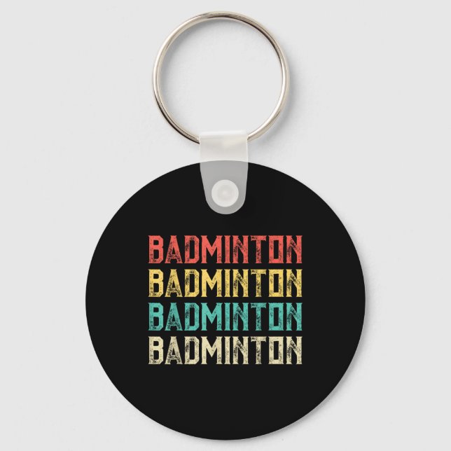 Badminton, Retro Vintage Badminton  Key Ring (Front)