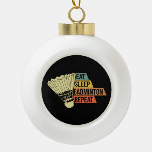 Badminton Retro Vintage Ceramic Ball Christmas Ornament