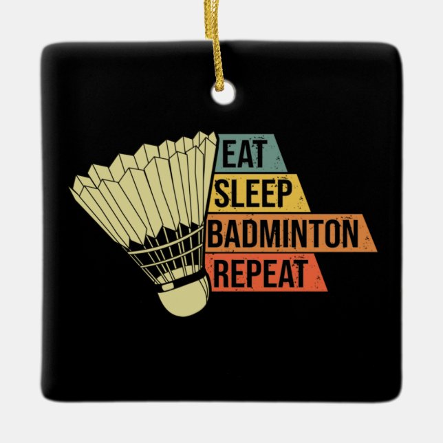 Badminton Retro Vintage Ceramic Ornament (Front)