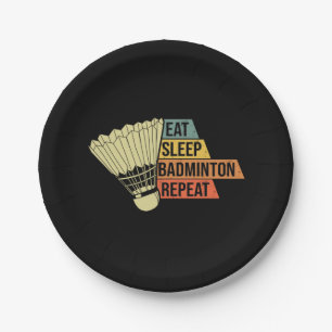 Badminton Retro Vintage Paper Plate