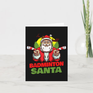 Badminton Santa Claus Christmas Holiday - Badminto Card