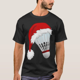 Badminton Santa Hat Sports Christmas T-Shirt