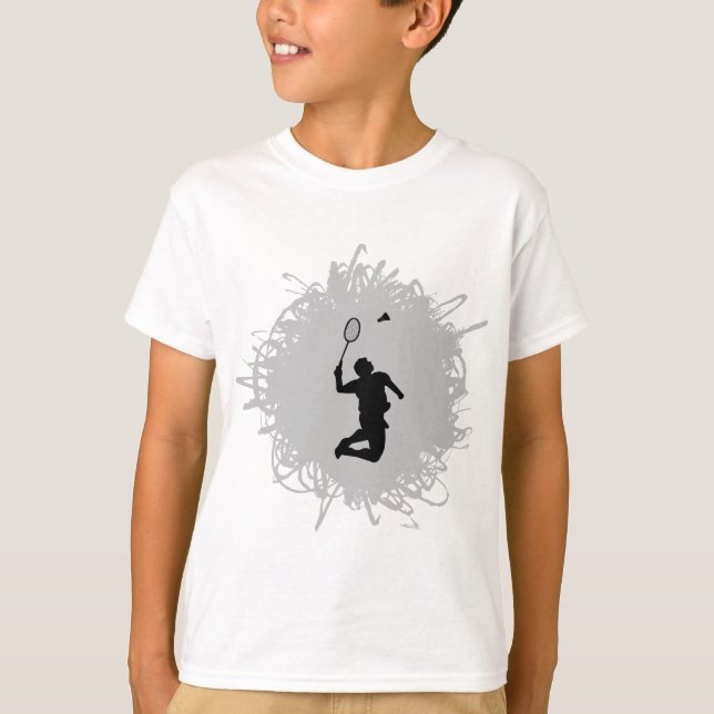 Badminton Scribble Style T-Shirt (Front)