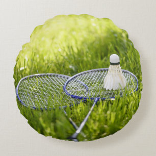 Badminton Set to Go Round Cushion