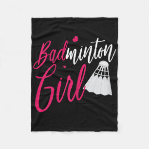 Badminton Shirt Badminton Girl Funny Badminton Pla Fleece Blanket