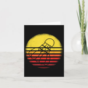 Badminton Shirt Vintage Sunset Retro Badminton Pla Card