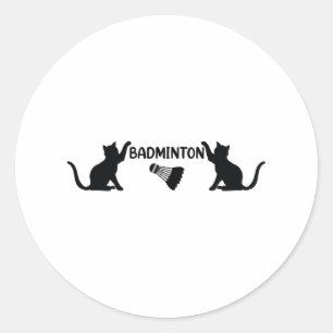 Badminton Shuttle And Cats - Cool Badminton Shuttl Classic Round Sticker