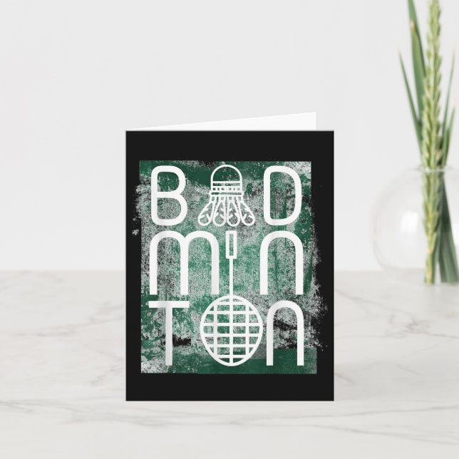 Badminton Shuttle And Racket Themed Words Funny  Card (Front)