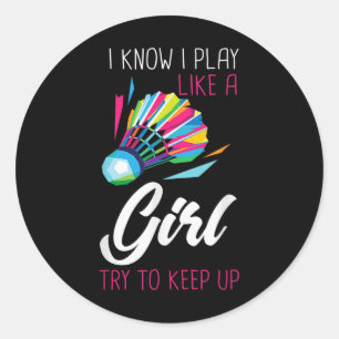 Badminton Shuttle Badminton Player Ball Sport Smas Classic Round Sticker