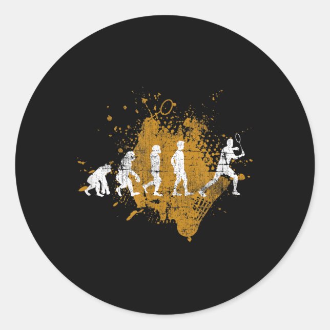 Badminton Shuttle Badminton Player Evolution  Classic Round Sticker (Front)