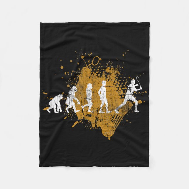 Badminton Shuttle Badminton Player Evolution  Fleece Blanket (Front)