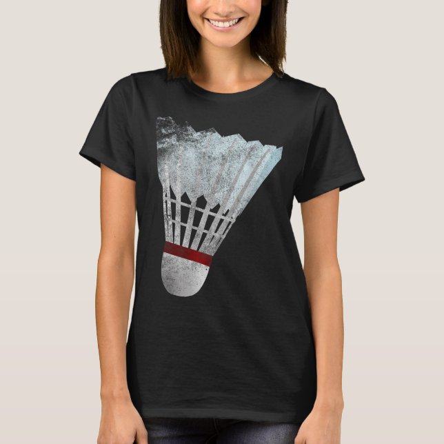 Badminton Shuttle Birdie Tee Shirt Player Gift Ide (Front)