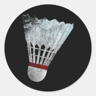 Badminton Shuttle Birdie Tee Shirt Player Gift Ide Classic Round Sticker