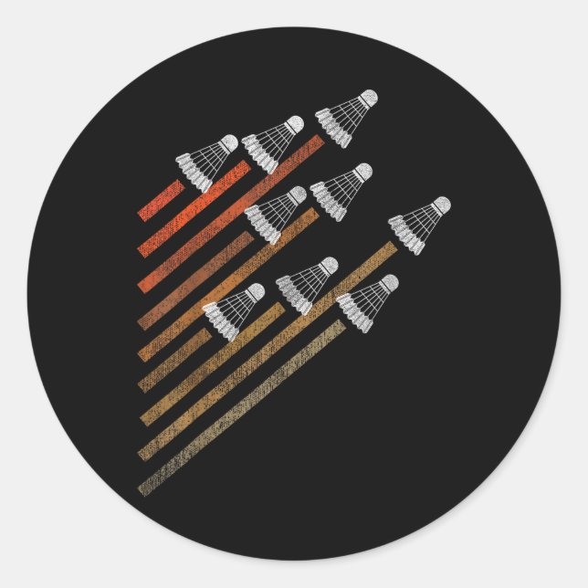 Badminton Shuttle  Classic Round Sticker (Front)