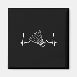 Badminton Shuttle Court Game Sport Heartbeat Badmi Magnet