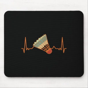 Badminton Shuttle Court Game Sport Heartbeat Badmi Mouse Pad