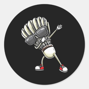 Badminton Shuttle Dancing  Classic Round Sticker
