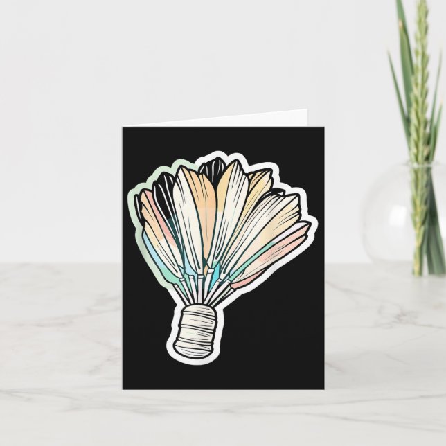 Badminton Shuttle Drawing Badmintonist  Card (Front)