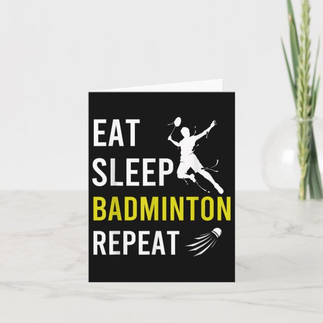 Badminton Shuttle Eat Sleep Repeat Badminton Coach Card (Front)