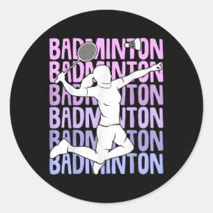 Badminton Shuttle Girls Women Classic Round Sticker