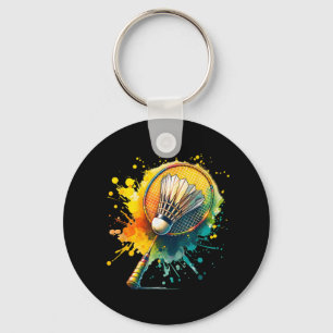 Badminton Shuttle Graphic Key Ring
